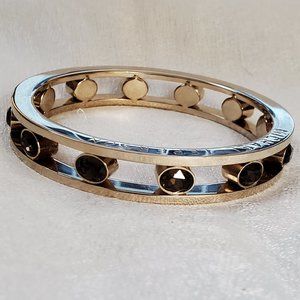 Teperson Bezel Set Glass Gemstone Bracelet #927